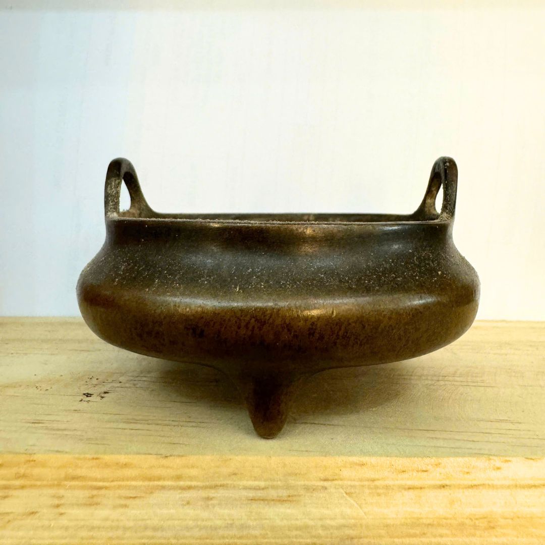 Three-Legged Brass Incense Burner with Carry Handles & Strap