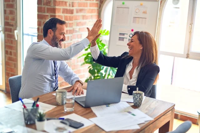 picture of high-five people